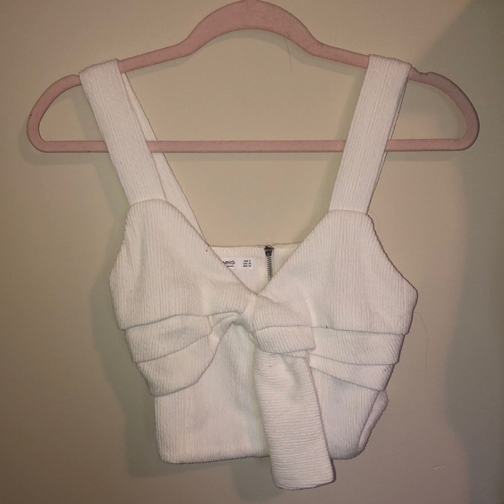 MNG Xs white ribbed tank